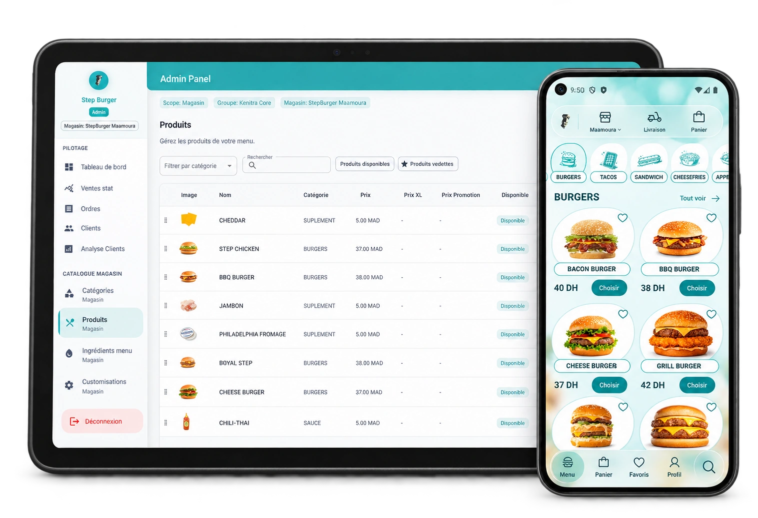 FoodPilot : administration et application client